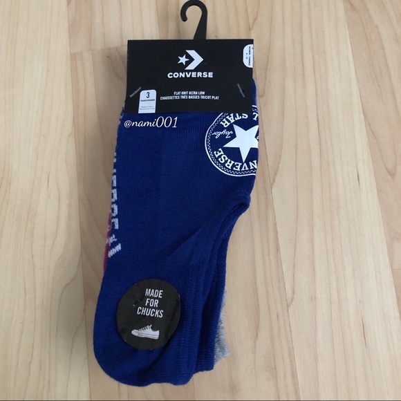 Converse No Show 3 Pair Socks For Chuck Sneakers - Picture 2 of 6